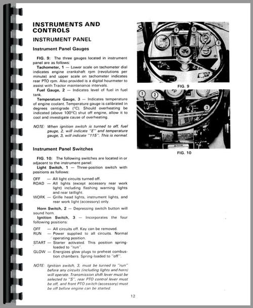 Operators Manual for Massey Ferguson 1040 Tractor Sample Page From Manual