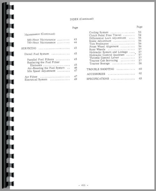 Operators Manual for Massey Ferguson 1080 Tractor Sample Page From Manual
