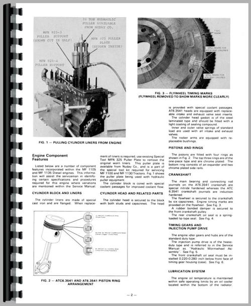 Service Manual for Massey Ferguson 1105 Tractor Sample Page From Manual