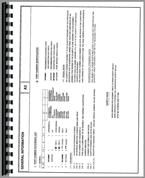 Parts Manual for Massey Ferguson 1230 Tractor Sample Page From Manual