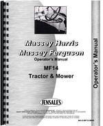 Operators Manual for Massey Ferguson 14 Lawn & Garden Tractor
