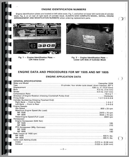 Service Manual for Massey Ferguson 1505 Tractor Sample Page From Manual