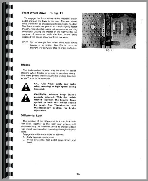 Operators Manual for Massey Ferguson 154-4 Tractor Sample Page From Manual