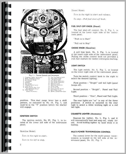 Operators Manual for Massey Ferguson 165 Tractor Sample Page From Manual