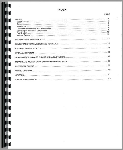 Service Manual for Massey Ferguson 1650 Lawn & Garden Tractor Sample Page From Manual