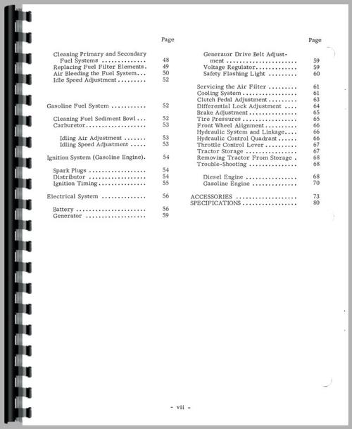 Operators Manual for Massey Ferguson 175 Tractor Sample Page From Manual