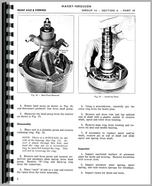 Service Manual for Massey Ferguson 180 Tractor Sample Page From Manual