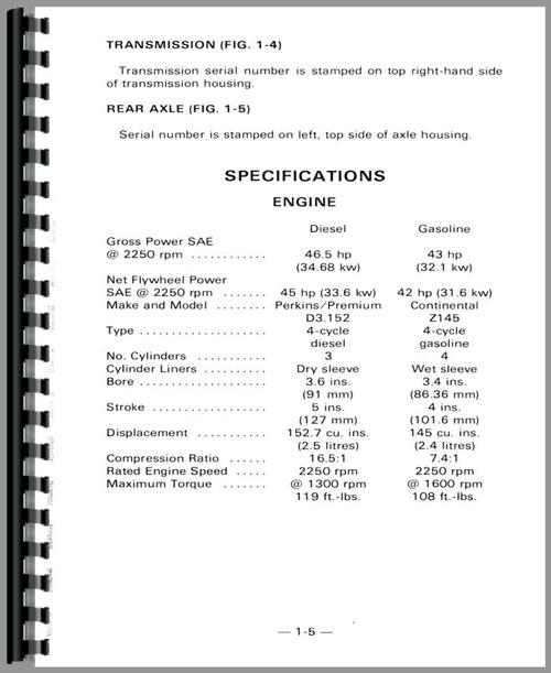 Operators Manual for Massey Ferguson 20C Industrial Tractor Sample Page From Manual
