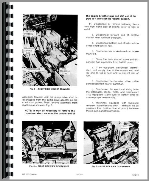 Service Manual for Massey Ferguson 200B Crawler Sample Page From Manual