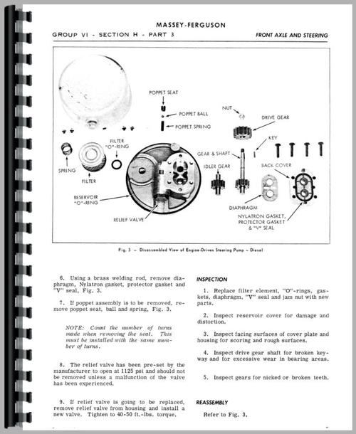 Service Manual for Massey Ferguson 203 Industrial Tractor Sample Page From Manual