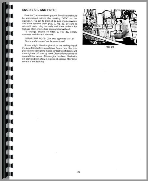Operators Manual for Massey Ferguson 205-4 Tractor Sample Page From Manual