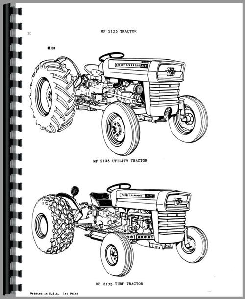 Parts Manual for Massey Ferguson 2135 Industrial Tractor Sample Page From Manual