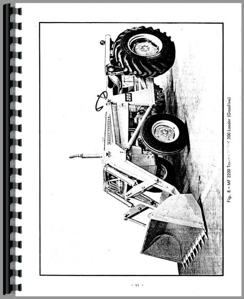Operators Manual for Massey Ferguson 2200 Industrial Tractor Sample Page From Manual