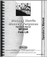 Operators Manual for Massey Ferguson 2200 Industrial Tractor