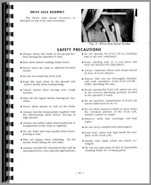 Operators Manual for Massey Ferguson 2200 Industrial Tractor Sample Page From Manual