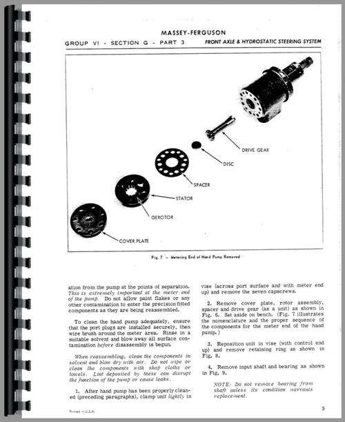 Service Manual for Massey Ferguson 2200 Industrial Tractor Sample Page From Manual