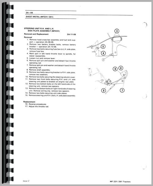 Service Manual for Massey Ferguson 231 Tractor Sample Page From Manual