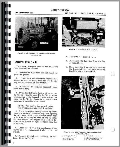 Service Manual for Massey Ferguson 2500 Forklift Sample Page From Manual