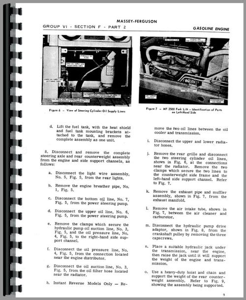 Service Manual for Massey Ferguson 2500 Forklift Sample Page From Manual