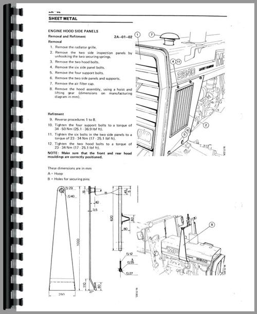 Service Manual for Massey Ferguson 2625 Tractor Sample Page From Manual