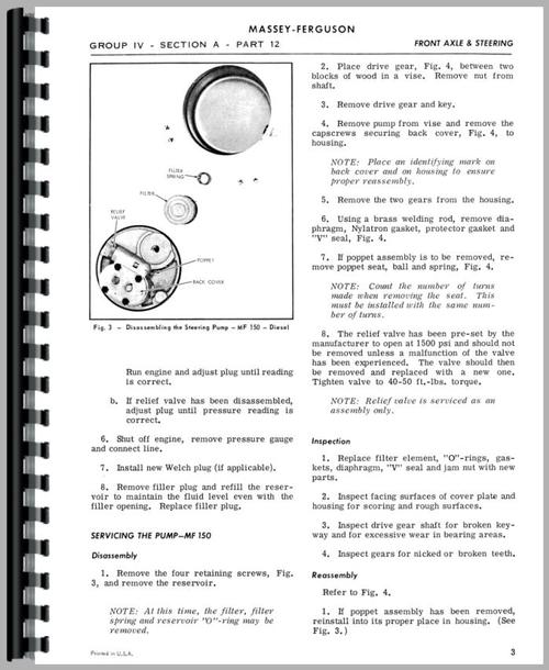 Service Manual for Massey Ferguson 282 Tractor Sample Page From Manual