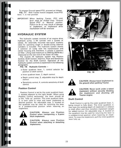Operators Manual for Massey Ferguson 294 Tractor Sample Page From Manual