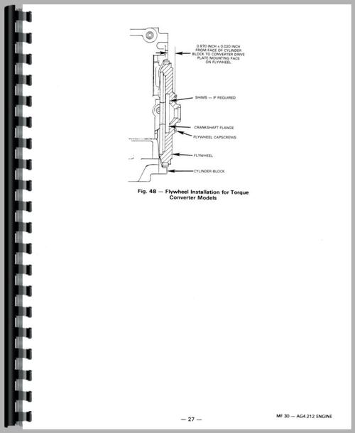Service Manual for Massey Ferguson 30 Industrial Tractor Sample Page From Manual