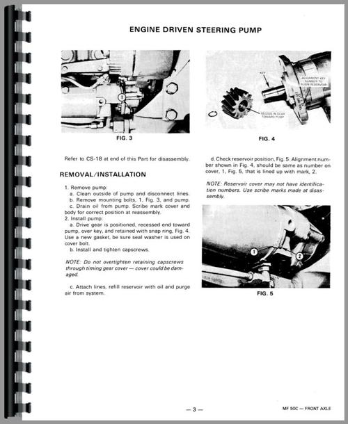Service Manual for Massey Ferguson 50C Industrial Tractor Sample Page From Manual