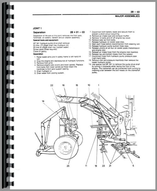 Service Manual for Massey Ferguson 50H Tractor Loader Backhoe Sample Page From Manual