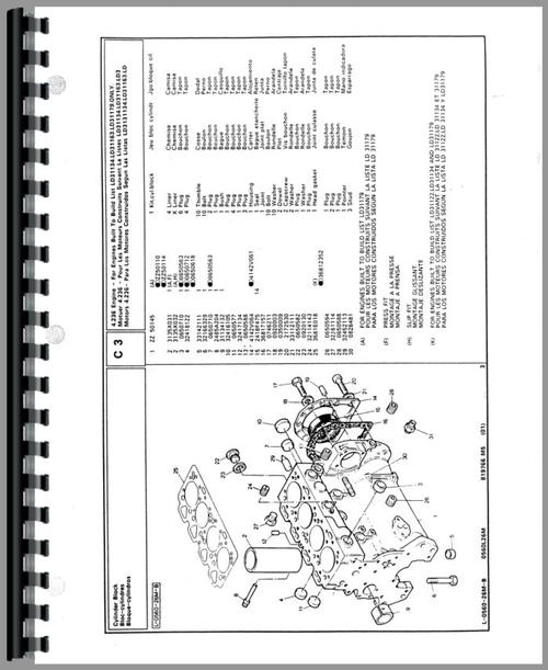 Parts Manual for Massey Ferguson 50HX Tractor Loader Backhoe Sample Page From Manual