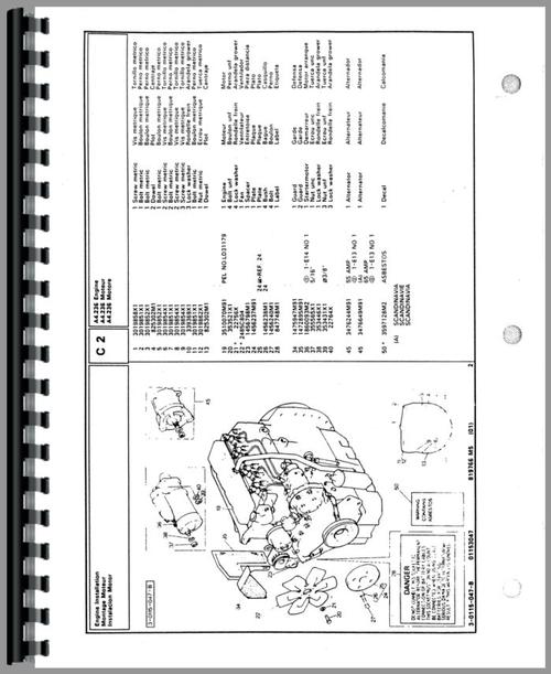 Parts Manual for Massey Ferguson 60H Tractor Loader Backhoe Sample Page From Manual
