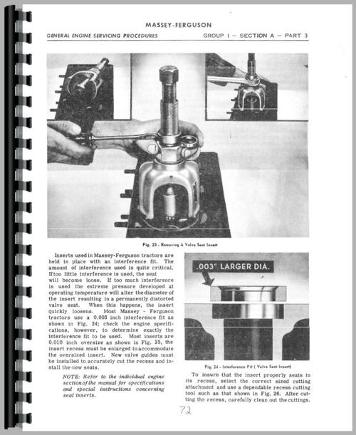 Service Manual for Massey Ferguson 65 Tractor Sample Page From Manual
