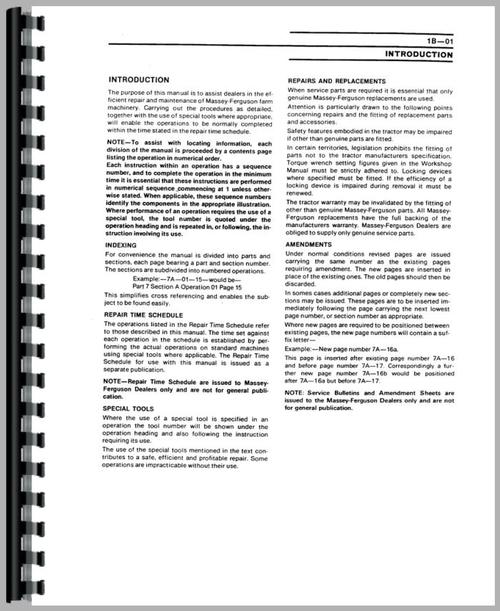 Service Manual for Massey Ferguson 670 Tractor Sample Page From Manual