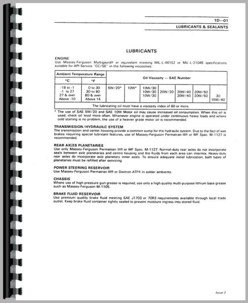 Service Manual for Massey Ferguson 698 Tractor Sample Page From Manual