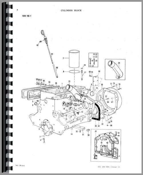 Parts Manual for Massey Ferguson 70 Industrial Tractor Sample Page From Manual