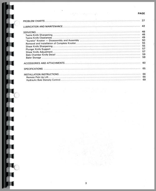 Operators Manual for Massey Ferguson 124 Baler Sample Page From Manual