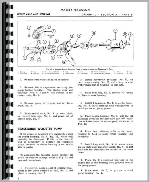 Service Manual for Massey Ferguson 205 Industrial Tractor Sample Page From Manual
