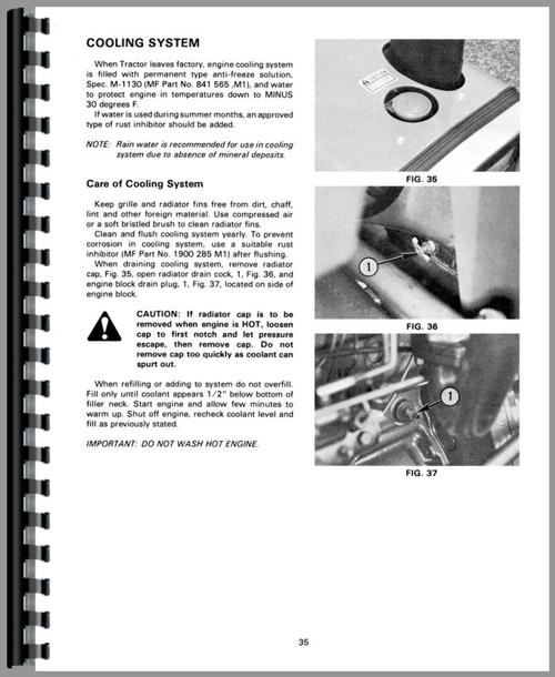 Operators Manual for Massey Ferguson 230 Tractor Sample Page From Manual