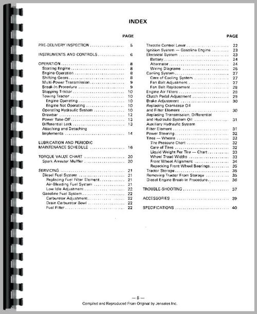 Operators Manual for Massey Ferguson 245 Tractor Sample Page From Manual