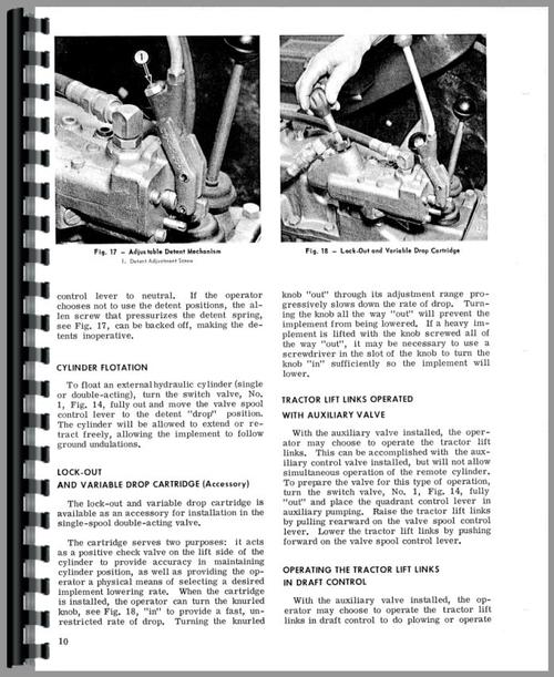 Operators Manual for Massey Ferguson 25 Hydraulic System Sample Page From Manual