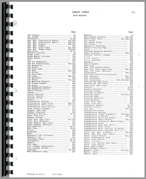Parts Manual for Massey Ferguson 2745 Tractor Sample Page From Manual