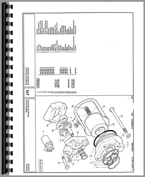 Parts Manual for Massey Ferguson 375 Tractor Sample Page From Manual
