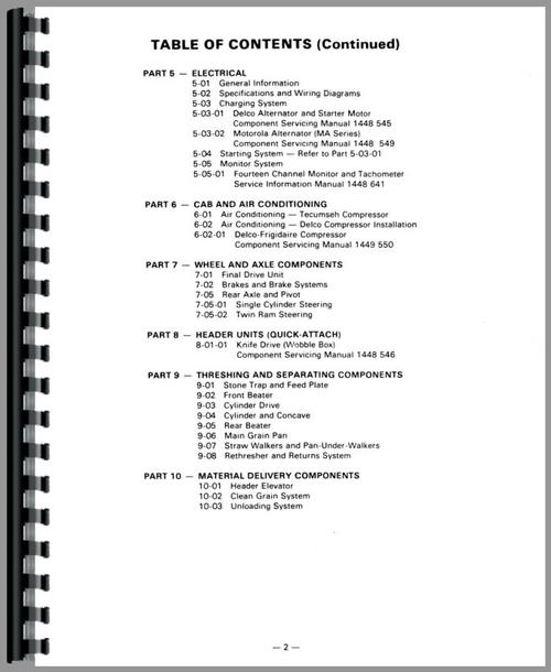 Service Manual for Massey Ferguson 760 Combine Sample Page From Manual