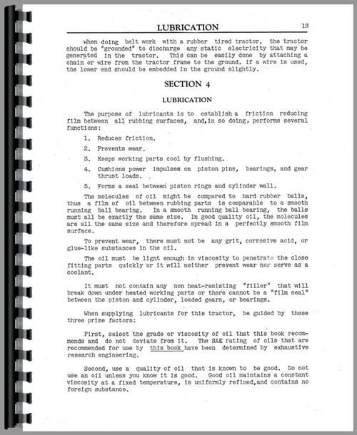 Service Manual for Massey Harris 101 SR Tractor Sample Page From Manual
