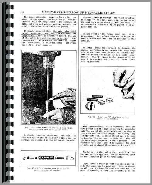 Service Manual for Massey Harris 22 Tune Up Sample Page From Manual