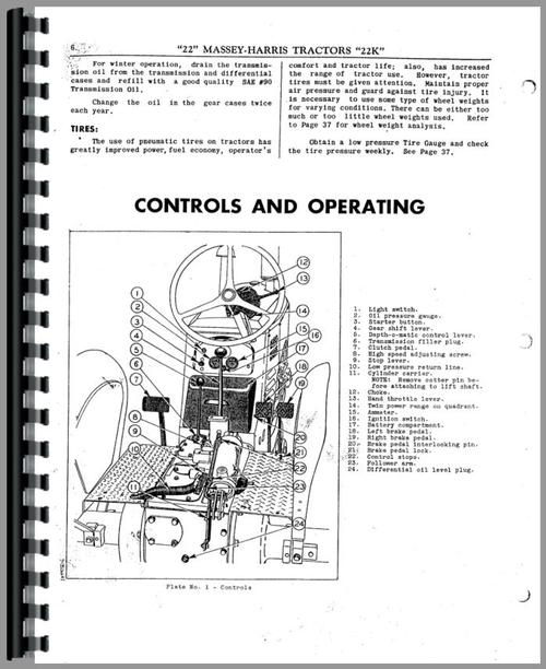 Service Manual for Massey Harris 22K Tractor Sample Page From Manual