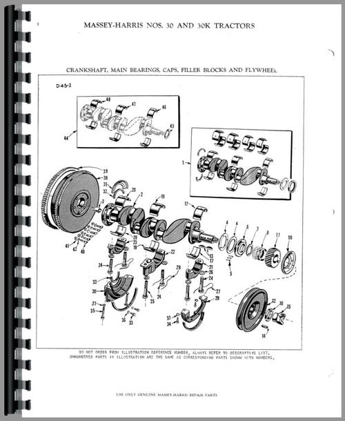 Parts Manual for Massey Harris 30K Tractor Sample Page From Manual