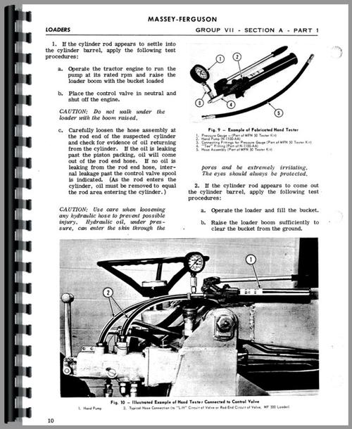 Service Manual for Massey Harris 50 Loader Attachment Sample Page From Manual