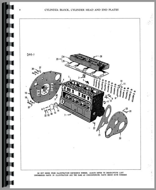 Parts Manual for Massey Harris Colt Tractor Sample Page From Manual