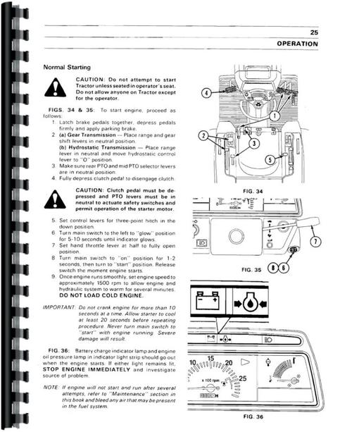 Operators Manual for Massey Ferguson 1210 Tractor Sample Page From Manual